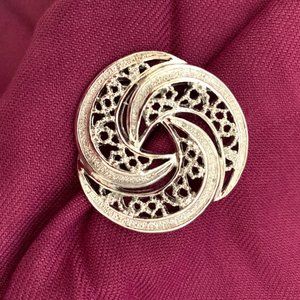 Vintage, Gerry Silver Swirl Brooch RARE